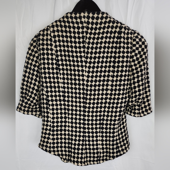 Designer Amelia Toro 100% wool jacket top with short sleeves size 8 - Picture 2 of 8